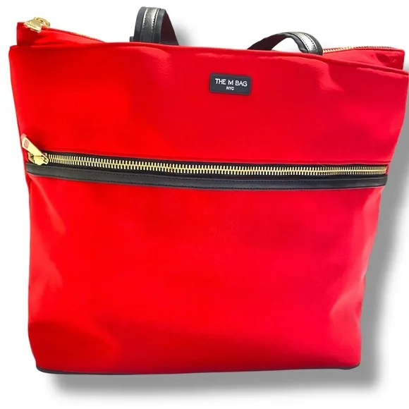 Rare The M Bag NYC Red Tote Zip Carryall Techwear Red Nylon Utility Travel Bag - Picture 4 of 16